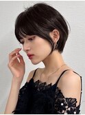 王子ボブ白髪ぼかしハイライトショートボブカット20代30代40代