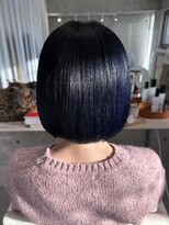 ヘア アイビー キチジョウジ(HAIR I Be, KICHIJOJI)&nbsp;ブルーブラックワンレンボブ【吉祥寺 ボブ ショート ブリーチ】