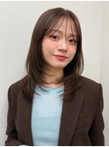 小顔に見せるヘア/オリーブグレー/ココアベージュ/レイヤー