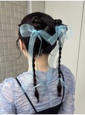 【個性派ツイン】結婚式/お呼ばれヘア/銀座/ヘアアレンジ