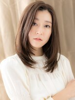 モッズヘア 越谷(mod's hair) ダークアッシュブラウンかきあげワンホンレイヤー30代40代X越谷