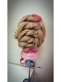 ループ編みアレンジ（ヘアセット）