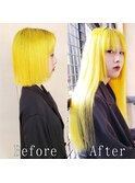 イエロー#シールエクステ#小顔ヘア#グラデーションカラー#大宮
