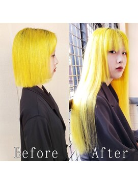 あるじゃんすー さいたま店 イエロー#シールエクステ#小顔ヘア#グラデーションカラー#大宮