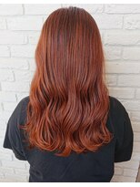 パザパ 交り江店(PA.ZA.PA.)&nbsp;カッパービビットオレンジ×韓国風巻き髪　20代30代40代