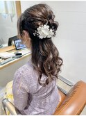 華やかハーフアップスタイル