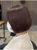 ショートカット前下がりボブショートボブグレージュカラー