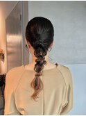 【ローポニーテール】結婚式/二次会/同窓会/銀座/有楽町/ヘア