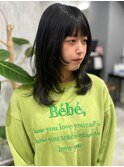 ミディアムウルフ　レイヤーカット　姫カット　ワンカール