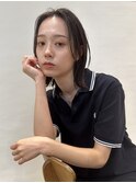 暗髪カラー/髪質改善/外ハネボブ