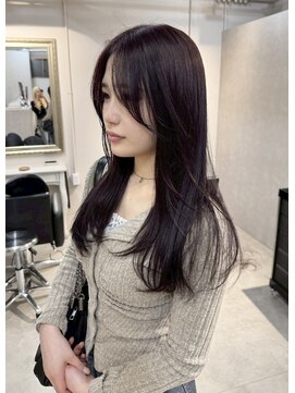 ソワンドゥブレスシエン 堀江店(soin de brace CIEN) 韓国前髪顔周りロング×ラベンダーグレージュ[堀江/髪質改善]