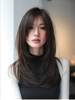 ダル 渋谷/表参道(DAL.)&nbsp;ハッシュカットバタフライカットダークブラウンカーテンバング