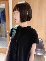 ラミエ バイ メルト 吉祥寺(lamie by melt) 久保田)ミニボブ切りっぱなしカットオリーブベージュ
