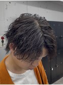 縦落ちパーマセンターパートシャドウパーマサーフカール
