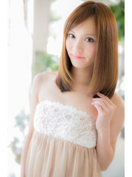 ヘアーショップ エヌアンドエー 越谷店(hair shop N&A) 鎖骨ミディアム×キャラメルベージュ×うるツヤストレート