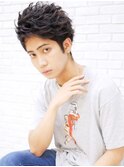 メンズ束感立ち上げショート