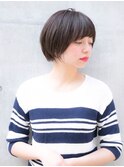 ラウンドバング　マッシュショート