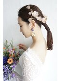 ウェディング ポニーテールアレンジ　ヘアセット
