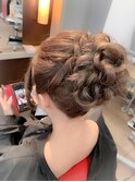 華やか高めお団子ヘアアレンジ