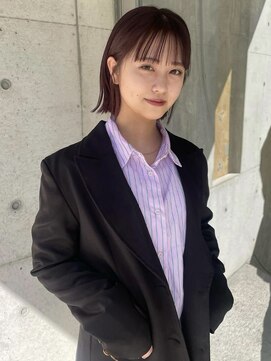 ローウェ 愛知豊橋(Louwe) 髪質改善トリートメント透明感ベージュカラーボブヘアセット豊橋