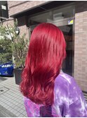 ワインレッド/ダブルカラー/ケアブリーチ/赤髪/レッドカラー