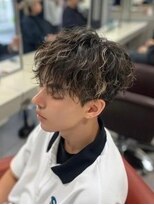 キングオブヘア バイ ノイズ 梅田茶屋町店(KING of hair by NOISM)&nbsp;マッシュスパイラルパーママッシュウルフメンズ髪型センター分け