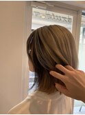 ローライトバング,ミルクティーベージュ,ブリーチカラー【草加】