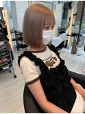 切りっぱなしボブ/ミルクティーベージュ