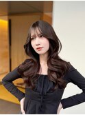 レイヤーカットワンホンヘア_黒髪ボブルフネビージュ