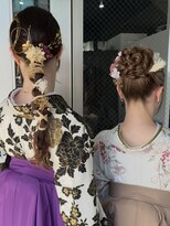 ヘアセット　ヘアアレンジ　編み下ろし