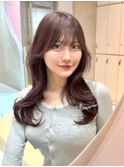 韓国くびれヘアラ　ラベンダーカラーお顔周りカット