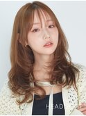 くびれ大人ミディアムレイヤー韓国ハッシュカット小顔似合わせ