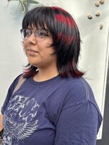 ビファインクーアヴェダ(Be fine coo AVEDA)&nbsp;デザインカラー　レッドデザインウルフレイヤー/