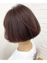 ベルヘアサロン(BeL HAIR SALON) パッツンボブ × チェリーピンク