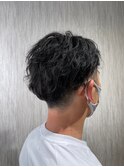 爽やかツーブロック刈り上げ束感アップバング
