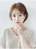 耳掛けショート_マロンベージュAラインボブかきあげロング_58031