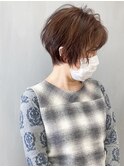 丸み抜け感ふわふわショート _ ヘナカラー