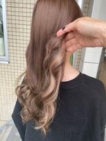 ジュジュル 稲毛本店(jujur)&nbsp;斜めバング/グレージュカラー/デザインカラー/シルキーベージュ