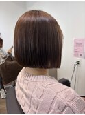 地毛風ストレート 軽めボブ 切りっぱなし 縮毛矯正 20代ボブ