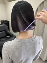 イチエ(icie) 切りっぱなしミニボブ　インナーピンクパープル