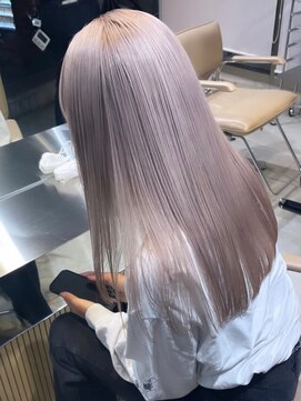 リムレスバイサンク 万代 新潟駅(LIMLESS by cinq) 新潟駅ブリーチカラーミルクティーベージュオリーブグレージュ◇