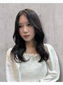 韓国風レイヤーカット　コテ巻き