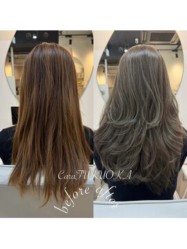 カラ フクオカ(Cara FUKUOKA) オリーブベージュ&レイヤーカット《福岡水素カラー★》