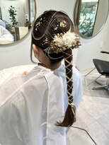 ハープット 府中けやき並木店(HearPut)&nbsp;成人式/卒業式/タイトアレンジ/水引き/金箔/ポニーテール/針金