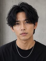 ノエルヘアー(Noel hair)&nbsp;韓国マッシュセンターパートダウンパーマニュアンスパーマウルフ