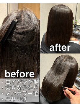 リンクヘアー (Link hair) エイジング毛でも艶を残す縮毛矯正