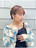 グレージュ/ショートボブ/シースルーバング/前髪/顔周り/立川 