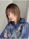 ネオウルフアッシュグレージュボブウルフレイヤー顔まわりカット