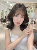 韓国マッシュ前髪アンブレラカラー,こなれミディイメチェン