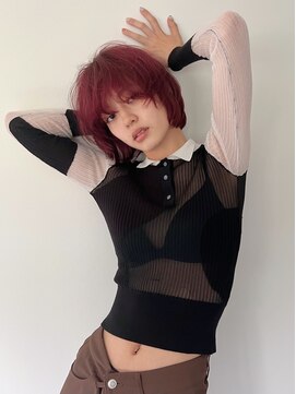 トゥコ(tuco) ボブ ピンクカラー ブリーチ ブロンド ピンク